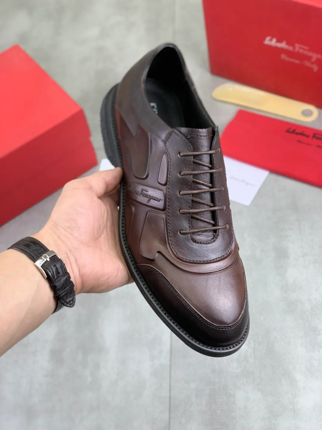 Men's Men's Shoes P560💰[New Style] Water-dyed Niuli 🆘[Salvatore Ferragamo] Ferragamo's latest casual business leather shoes for men! Listed simultaneously! The fabric is made of specially imported original calfskin, the lining is made of imported water-dyed cowhide, and the original combination outsole is absolutely luxurious and leads the fashion trend. Matching code: 39-44 (45 customized) 5️⃣ colors available